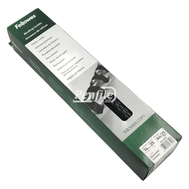 Fellowes Binding Combs Round 100 Sheet 14mm - Black Box 25