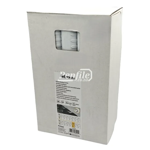 Fellowes Binding Combs Oval 340 Sheet 38mm - White Box 50