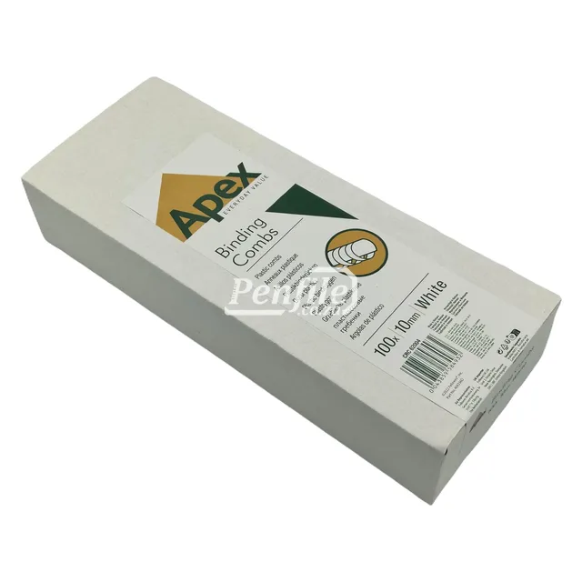 Apex Binding Combs Round 55 Sheet 10mm - White Box 100