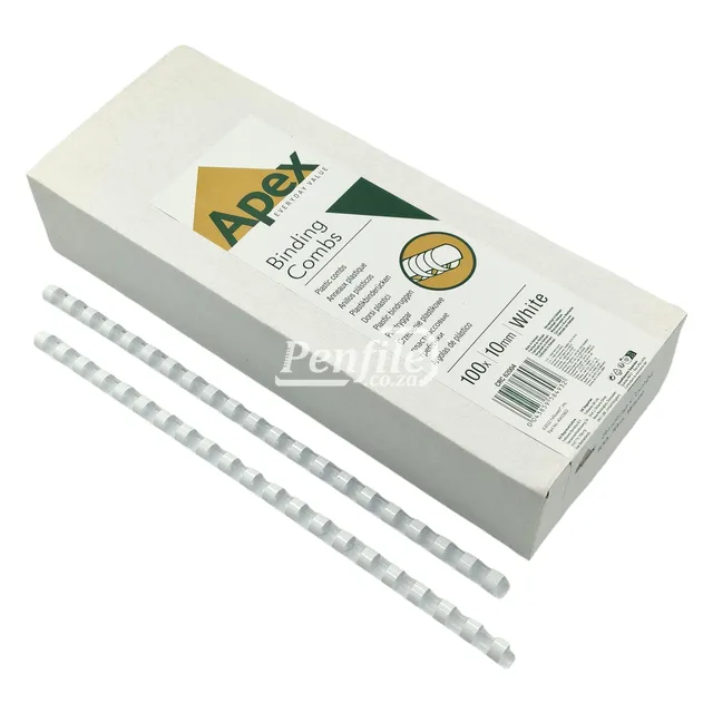 Apex Binding Combs Round 55 Sheet 10mm - White Box 100