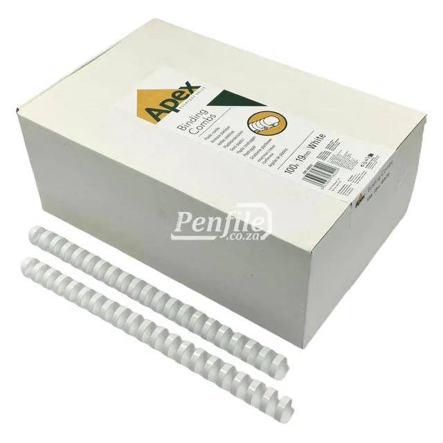 Apex Binding Combs Round 150 Sheet 19mm - White Box 100