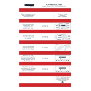 Bankers Box Alpha Adhesive Tabs 55mm - Red 144 Labels
