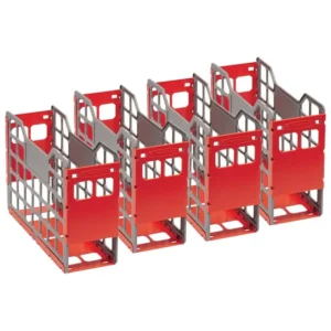 BB-SE-CNT-RED-Bankers Box Slatted Econo A4 Plastic Container Pack 4 - Red (1)