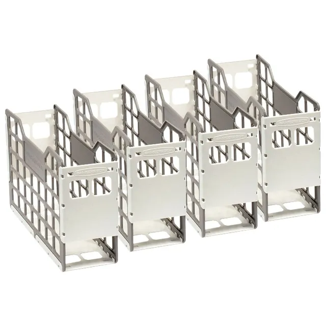 Bankers Box Slatted Econo A4 Plastic Container Pack 4 - White