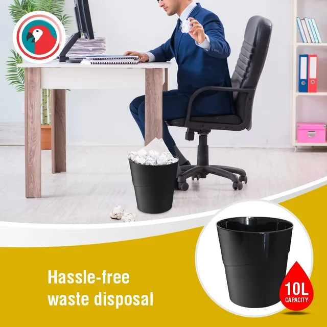 Parrot Janitorial Waste Bin 10L - Black