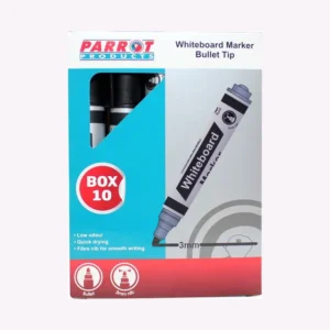 Parrot Whiteboard Marker Bullet Tip Box 10 - Black