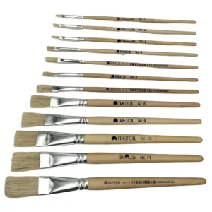 Trefoil Artist Paint Brushes Flat Short Handle No 1-12