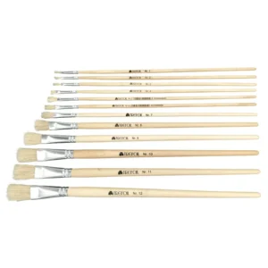 Trefoil Artist Paint Brushes – Flat Long Handle No. 1-12